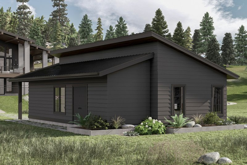 House Blueprint - Exterior - Rear Elevation for Modern House Plan #455-441 - 1 bed, 1 bath