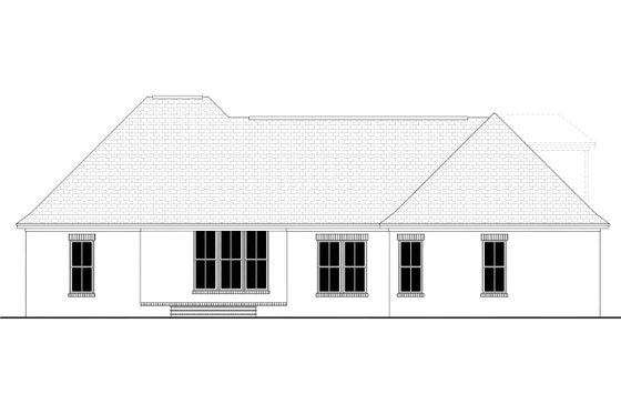 Exterior - Rear Elevation 1 for European House Plan #430-89 - 3 bed, 2 bath