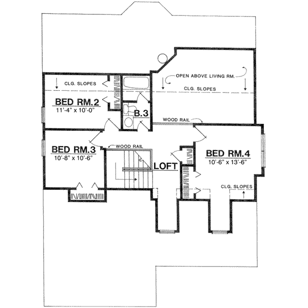 Dream House Plan - Traditional Floor Plan - Upper Floor Plan #40-246