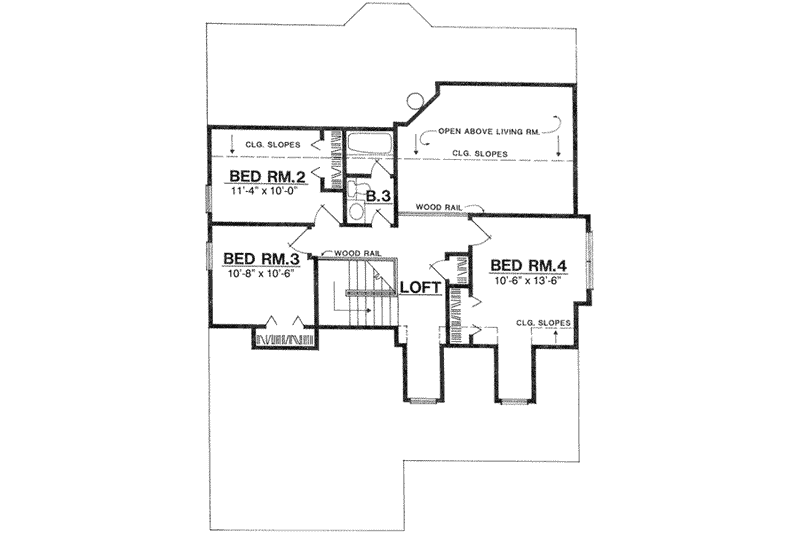 Dream House Plan - Floor Plan - Upper Floor for Traditional House Plan #40-246 - 4 bed, 2.5 bath