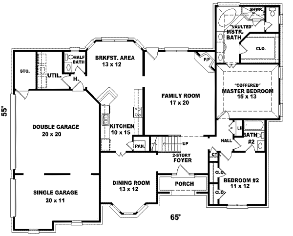 Floor Plan - Main Floor for European House Plan #81-546 - 4 bed, 3.5 bath
