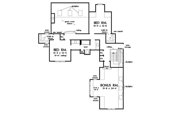 Floor Plan - Upper Floor for Craftsman House Plan #929-1110 - 4 bed, 3.5 bath