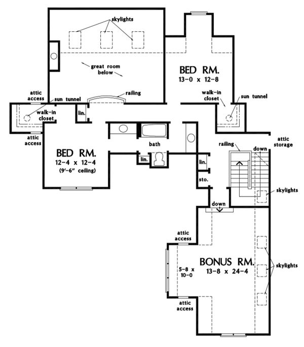 House Plan Design - Craftsman Floor Plan - Upper Floor Plan #929-1110