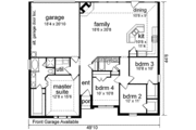 European Style House Plan - 4 Beds 2 Baths 1725 Sq/Ft Plan #84-208 