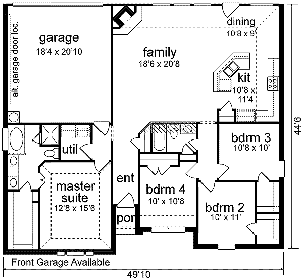 Home Plan - European Floor Plan - Main Floor Plan #84-208