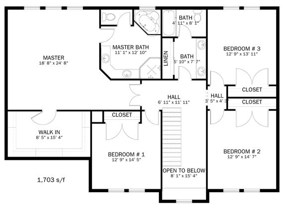 Home Plan - Farmhouse Floor Plan - Upper Floor Plan #1060-1