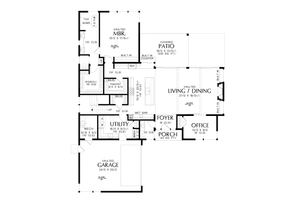Floor Plan - Main Floor for Contemporary House Plan #48-1151 - 4 bed, 2.5 bath