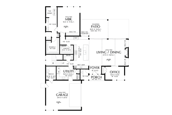 Floor Plan - Main Floor for Contemporary House Plan #48-1151 - 4 bed, 2.5 bath