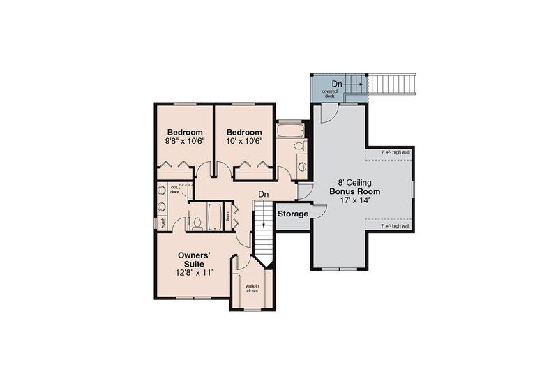 Home Plan - Floor Plan - Upper Floor for Craftsman House Plan #124-612 - 3 bed, 2.5 bath