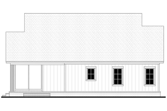 Exterior - Rear Elevation 1 for Southern House Plan #430-325 - 3 bed, 2.5 bath