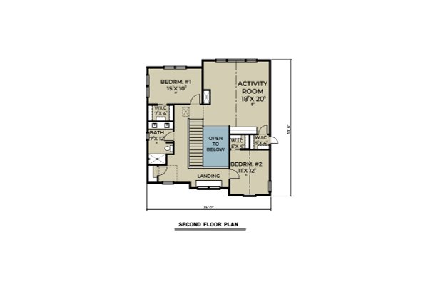 Farmhouse Floor Plan - Upper Floor Plan #1070-191