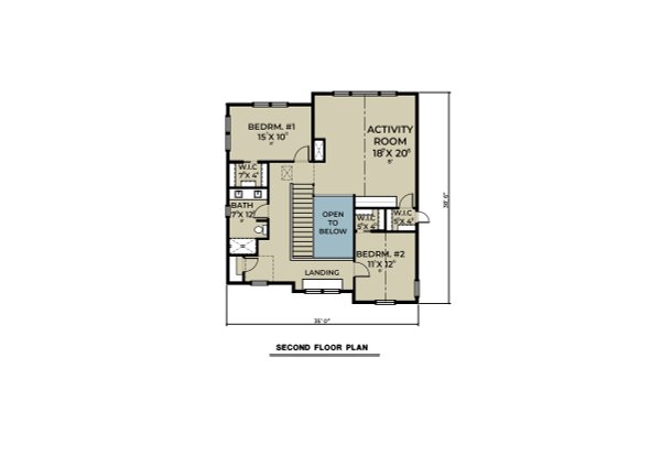 Architectural House Design - Farmhouse Floor Plan - Upper Floor Plan #1070-191