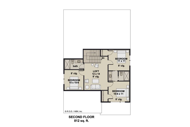 Architectural House Design - Floor Plan - Upper Floor for Modern House Plan #51-1348 - 4 bed, 3.5 bath