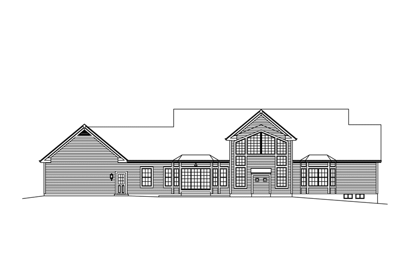 Home Plan - Exterior - Rear Elevation for Country House Plan #57-606 - 4 bed, 3.5 bath