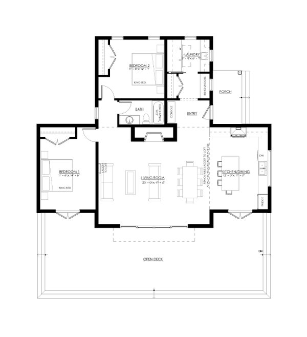 House Blueprint - Cabin Floor Plan - Main Floor Plan #1114-40