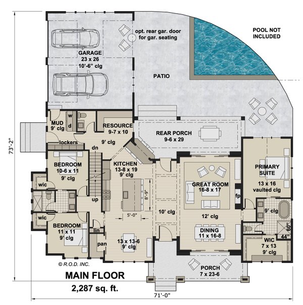 Traditional Floor Plan - Main Floor Plan #51-1307