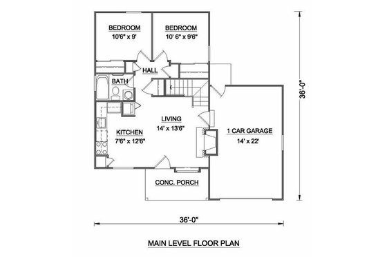Floor Plan - Main Floor for Tudor House Plan #116-111 - 4 bed, 1.5 bath