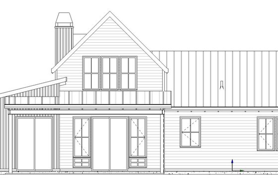 Exterior - Rear Elevation for Barndominium House Plan #895-108 - 3 bed, 2 bath