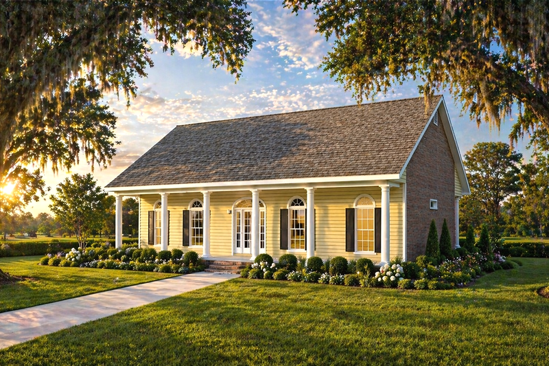 Home Plan - Exterior - Front Elevation 3 for Country House Plan #44-209 - 3 bed, 2 bath