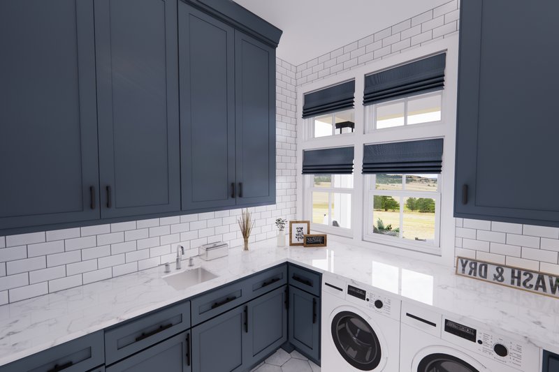 House Blueprint - Interior - Laundry for Farmhouse House Plan #51-1249 - 3 bed, 2 bath