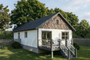 Exterior - Rear Elevation for Cottage House Plan #79-130 - 3 bed, 2 bath