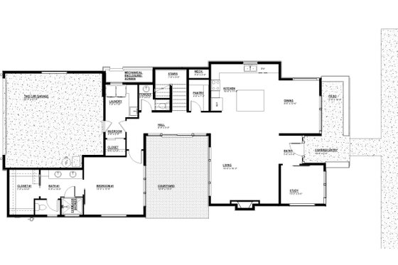 Floor Plan - Main Floor for Modern House Plan #895-158 - 3 bed, 2.5 bath