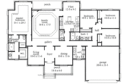 Mediterranean Style House Plan - 4 Beds 2.5 Baths 2223 Sq/Ft Plan #69-129 