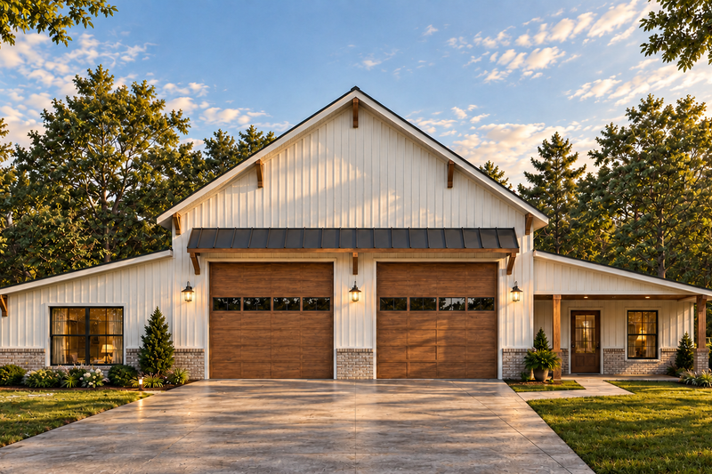 Architectural House Design - Exterior - Front Elevation 2 for Farmhouse House Plan #1117-56 - 2 bed, 2 bath
