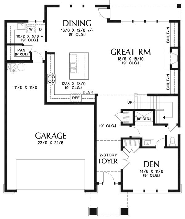 Architectural House Design - Contemporary Floor Plan - Main Floor Plan #48-963