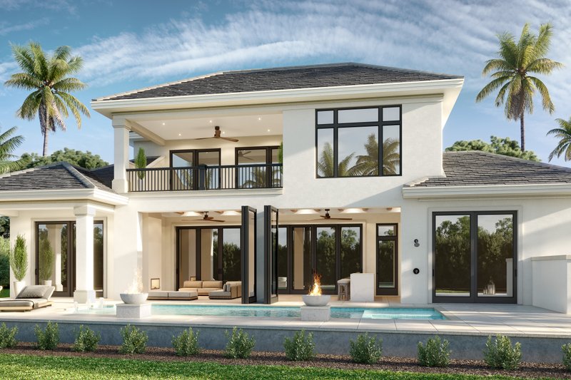 House Blueprint - Exterior - Rear Elevation for Contemporary House Plan #1083-28 - 6 bed, 5.5 bath