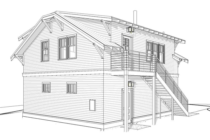 Architectural House Design - Exterior - Other Elevation 2 for Craftsman House Plan #895-121 - 2 bed, 1 bath