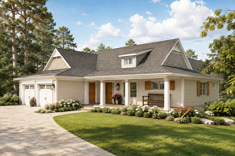 Home Plan - Exterior - Front Elevation 2 for Craftsman House Plan #928-81 - 2 bed, 3.5 bath