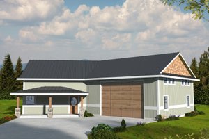 Barndominium Exterior - Front Elevation Plan #117-1064