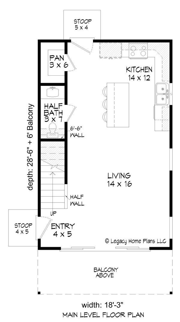 Architectural House Design - Prairie Floor Plan - Main Floor Plan #932-742