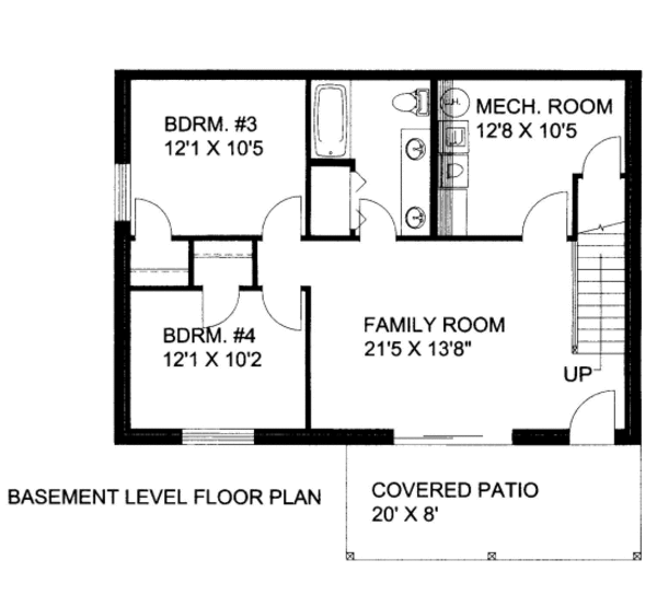 Traditional Floor Plan - Lower Floor Plan #117-724