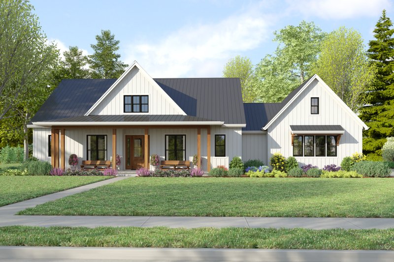 Architectural House Design - Farmhouse Exterior - Front Elevation Plan #48-1190