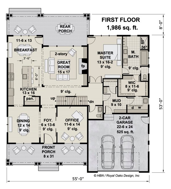 House Plan Design - Craftsman Floor Plan - Main Floor Plan #51-1205