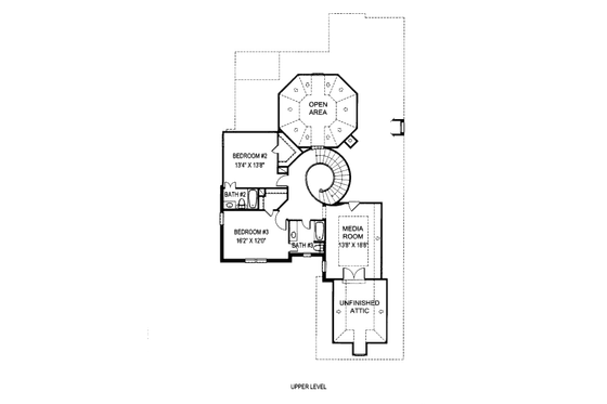 Floor Plan - Upper Floor for European House Plan #141-365 - 3 bed, 3.5 bath