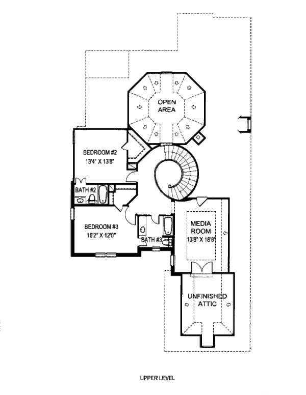 European Floor Plan - Upper Floor Plan #141-365