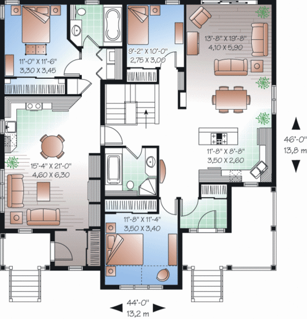 Home Plan - Farmhouse Floor Plan - Main Floor Plan #23-2195