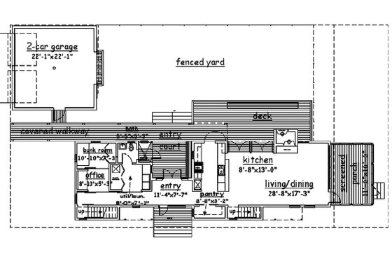 Floor Plan - Main Floor for Beach House Plan #433-1 - 3 bed, 4 bath