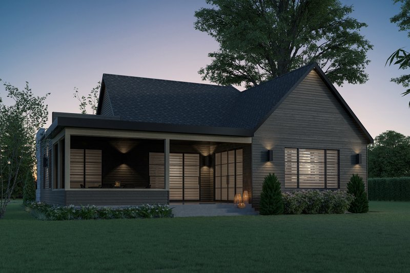 House Blueprint - Exterior - Rear Elevation 1 for Modern House Plan #23-2780 - 2 bed, 2 bath
