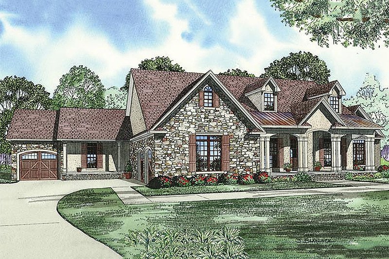 Dream House Plan - European Exterior - Front Elevation Plan #17-2509