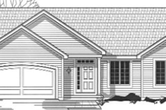 Exterior - Front Elevation for Ranch House Plan #67-782 - 3 bed, 2 bath