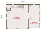 Traditional Style House Plan - 1 Beds 1 Baths 850 Sq/Ft Plan #461-116 