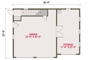 Floor Plan - Lower Floor for Traditional House Plan #461-116 - 1 bed, 1 bath