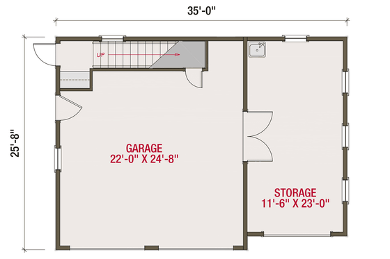 Floor Plan - Lower Floor for Traditional House Plan #461-116 - 1 bed, 1 bath