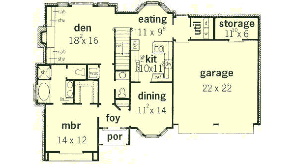 European Floor Plan - Main Floor Plan #16-206