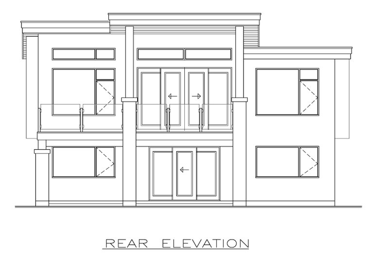 House Plan Design - Exterior - Rear Elevation for Contemporary House Plan #1100-80 - 2 bed, 2 bath