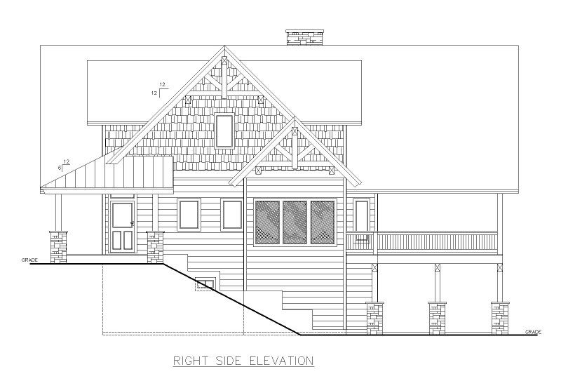 Architectural House Design - Exterior - Other Elevation 1 for Craftsman House Plan #117-938 - 3 bed, 2.5 bath